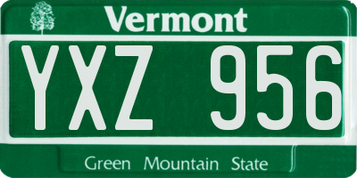 VT license plate YXZ956