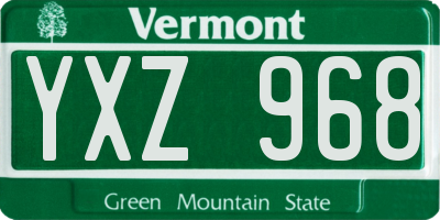 VT license plate YXZ968