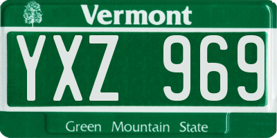 VT license plate YXZ969