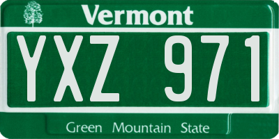 VT license plate YXZ971