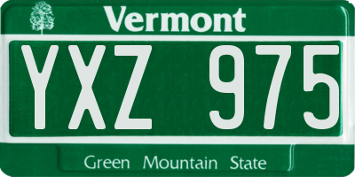 VT license plate YXZ975