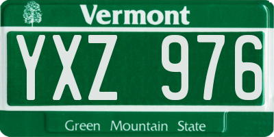 VT license plate YXZ976