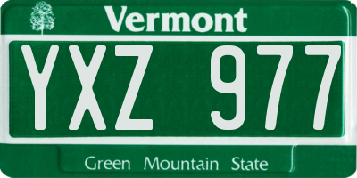 VT license plate YXZ977
