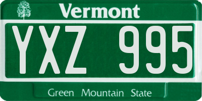 VT license plate YXZ995
