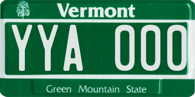 VT license plate YYA000