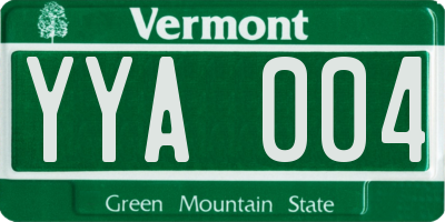 VT license plate YYA004