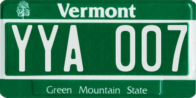 VT license plate YYA007