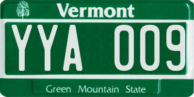 VT license plate YYA009