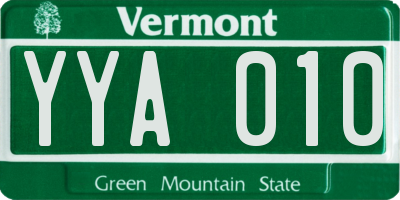 VT license plate YYA010