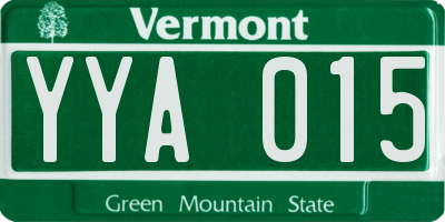 VT license plate YYA015