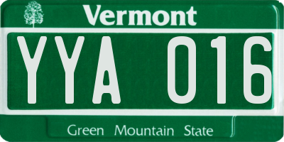 VT license plate YYA016