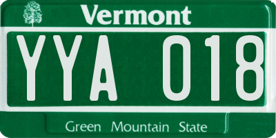 VT license plate YYA018