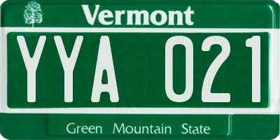 VT license plate YYA021