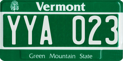 VT license plate YYA023