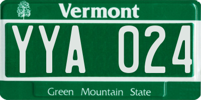 VT license plate YYA024