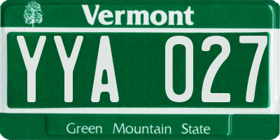 VT license plate YYA027