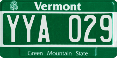 VT license plate YYA029