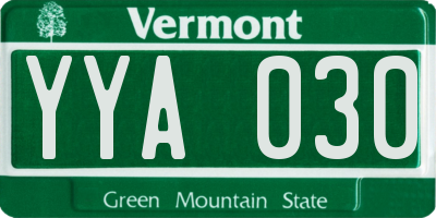 VT license plate YYA030