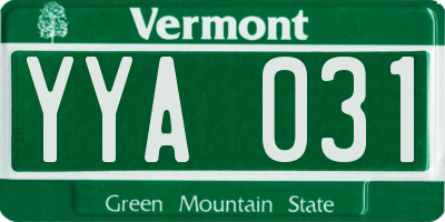 VT license plate YYA031