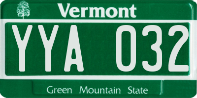 VT license plate YYA032