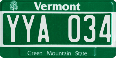 VT license plate YYA034
