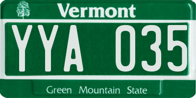 VT license plate YYA035