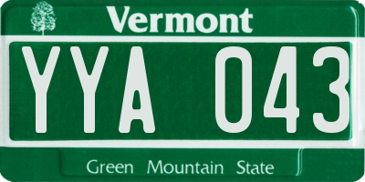VT license plate YYA043