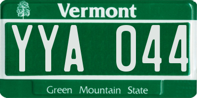VT license plate YYA044