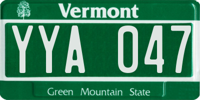 VT license plate YYA047