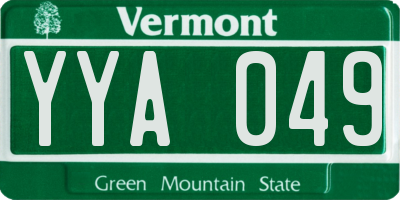 VT license plate YYA049
