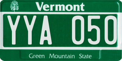 VT license plate YYA050