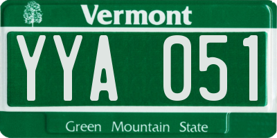 VT license plate YYA051
