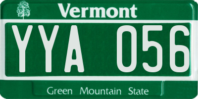 VT license plate YYA056
