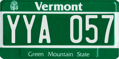 VT license plate YYA057