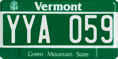 VT license plate YYA059