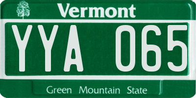 VT license plate YYA065