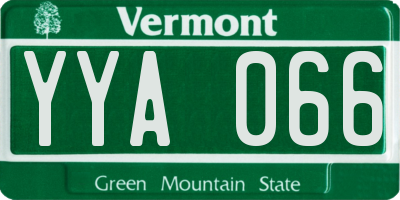 VT license plate YYA066