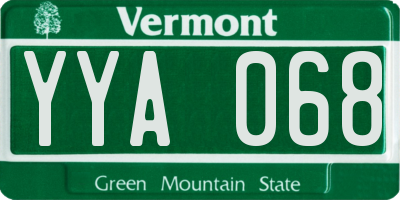 VT license plate YYA068