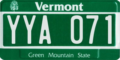 VT license plate YYA071