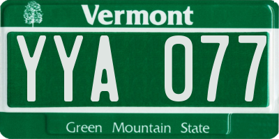 VT license plate YYA077