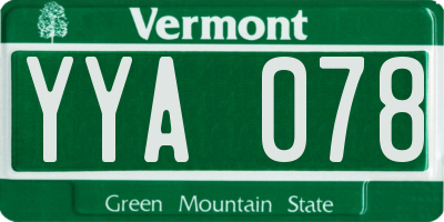 VT license plate YYA078