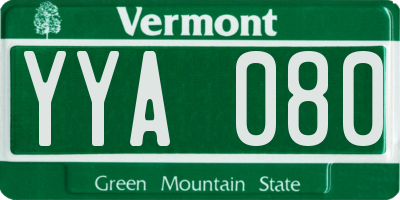 VT license plate YYA080