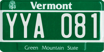 VT license plate YYA081