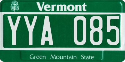 VT license plate YYA085