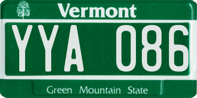VT license plate YYA086