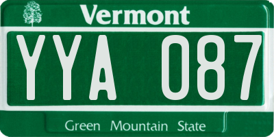 VT license plate YYA087