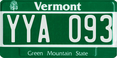 VT license plate YYA093