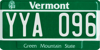 VT license plate YYA096