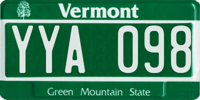 VT license plate YYA098
