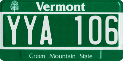 VT license plate YYA106